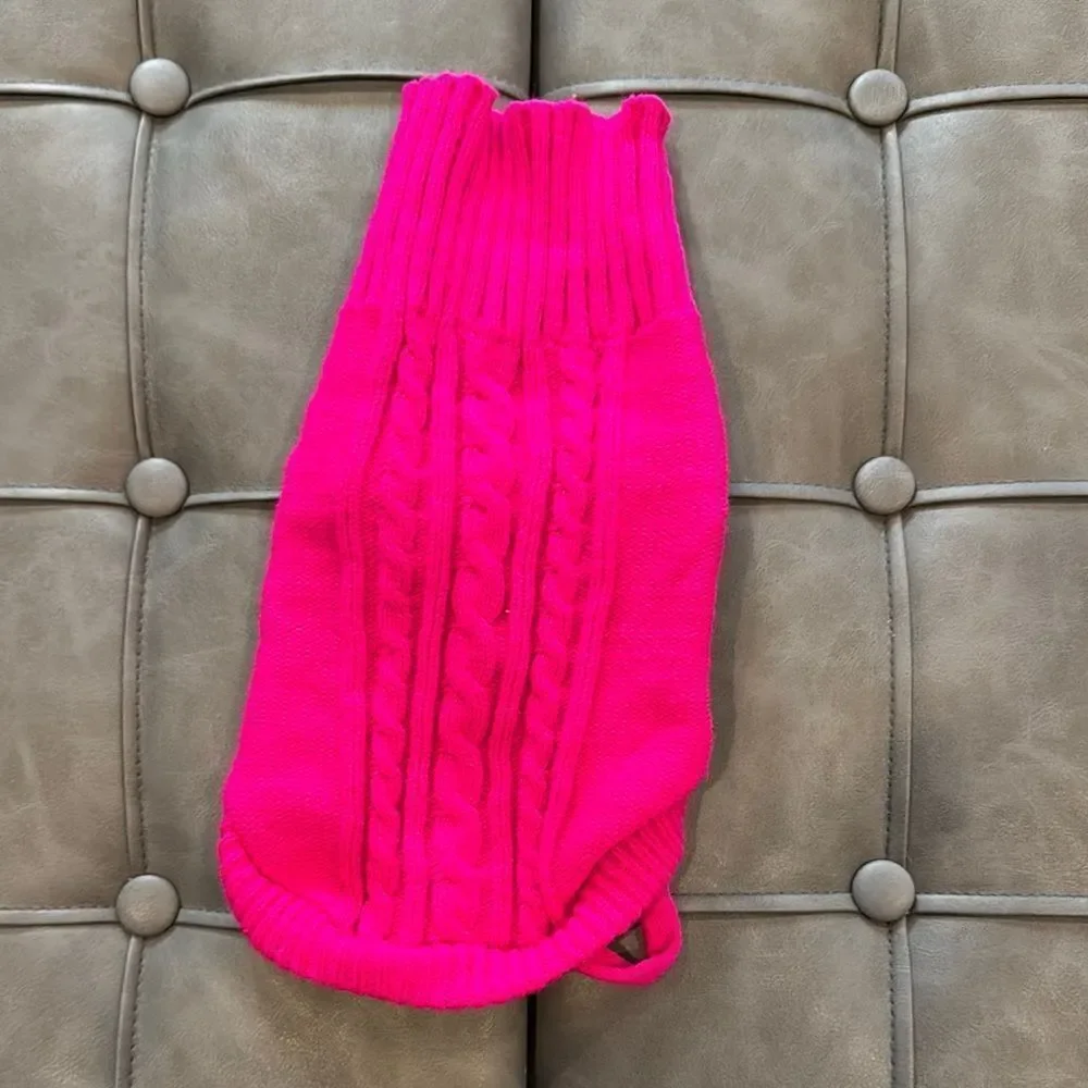 Dog Pink Cable Knit Sweater